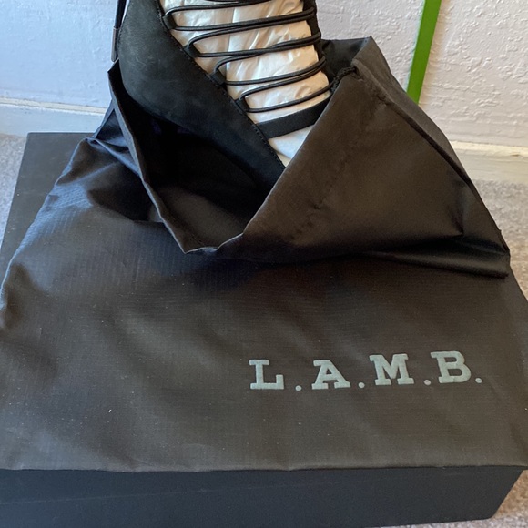 L.a.m.b May Snake- Caged Pump Black Gunmetal. Size 5-1/2 - Picture 3 of 4